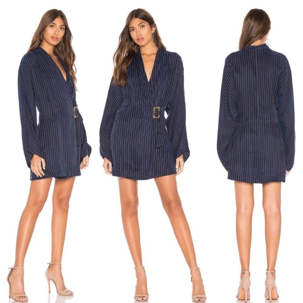 L’Academie x Revolve Tara striped buckle dress size small